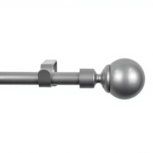 Juego de barra de cortina metálica extensible y ajustable con adornos para decoración de ventanas de sala de estar - Product Image 2