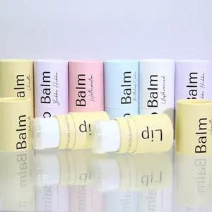 Custom Design Cosmetic Packaging 10ml 30ml 50ml 60ml Eco Mini Round Containers Cardboard Paper Tube For Lip Balm Bottle