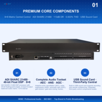 Processeur de signal numérique HG-C108, mélangeur matriciel 8x8 avec égaliseur, limiteur de dynamique pour système de sonorisation en direct