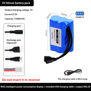 Batería Aa <span class=keywords><strong>recargable</strong></span> personalizada Tipo-c Puerto de carga Usb 15000mAh 5V2A Batería <span class=keywords><strong>recargable</strong></span> 18650 Tipo-C - Product Image 2