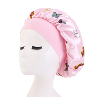 Bonnet de nuit en satin à motif papillon large pour femmes, idéal pour les cheveux abondants - Vente en gros