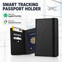 Étui de passeport intelligent et mince avec suivi, compatible Apple Find My et Android Find Hub, blocage RFID, recharge sans fil, anti-perte, porte-cartes intelligent