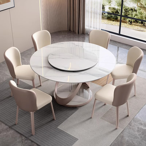 <span class=keywords><strong>Mesa</strong></span> de Comedor Multifuncional en Forma de X Dorada, <span class=keywords><strong>Mesa</strong></span> de Comedor <span class=keywords><strong>Redonda</strong></span> de Mármol Giratoria con Plato Giratorio - Product Image 5