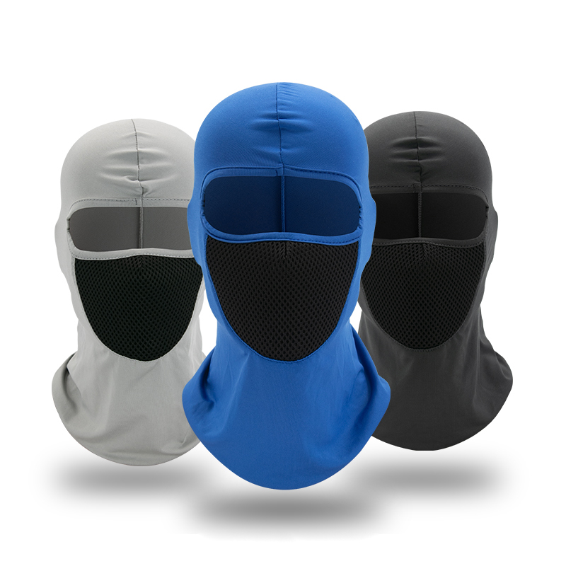 R Solid Color Breathable Sunscreen Headgear Hat Windproof Mesh Outdoor Face Mask Motorcycle Balaclava Hood