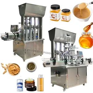 Glass Plastic Bottle Jar Jam Cream Automatic Filling Machine 4 Head Chili Sauce Tomato Paste Honey Filling Machine Automatic