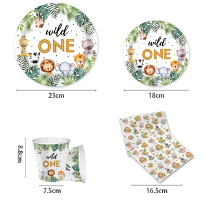 <span class=keywords><strong>Set</strong></span> di stoviglie per feste a tema animale nuovo <span class=keywords><strong>set</strong></span> di articoli per feste monouso per feste <span class=keywords><strong>Set</strong></span> di tovaglioli per piatti di carta <span class=keywords><strong>1</strong></span> ° partito - Product Image 3