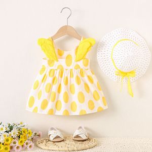 746 all'ingrosso <span class=keywords><strong>abbigliamento</strong></span> per bambini nuove ragazze 'grande a pois vestito da principessa con cappello abito da spiaggia per 7 anni 18-24 <span class=keywords><strong>mesi</strong></span> - Product Image 2