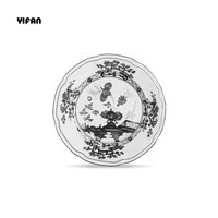 Service de Table de Luxe en Porcelaine Céramique Vintage à Encre Noire Toutes Couleurs Personnalisables Style Italien Porcelaine Fine Vente en Gros