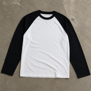<span class=keywords><strong>T</strong></span>-<span class=keywords><strong>shirt</strong></span> 100% Coton Couleur Unie Manches Longues 150GSM Rayures <span class=keywords><strong>Blanc</strong></span> et Noir Pour Hommes Grandes Tailles - Product Image 1