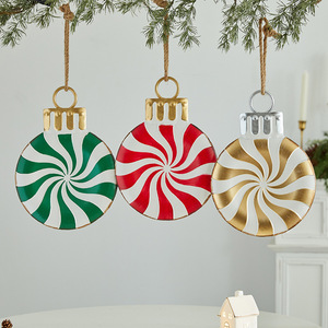 SYLVAN Nouveauté de Noël : Pendentif créatif en fer forgé à motif en spirale en forme de bonbon, décorations suspendues pour sapin de Noël, fêtes - Product Image 3