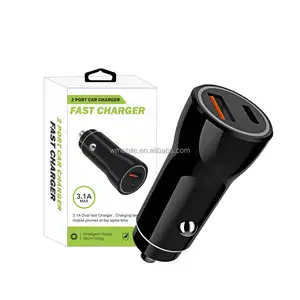 Smart Portable Universal Adapter Dual Usb Port A+ C 3.1A Car Charger Adapter Car Charger For Cigarette Lighter Usb Fast