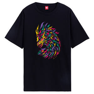 Shanghai <strong>T</strong>-<strong>shirt</strong> Phoenix for 350 National Heritage Straight Shoulder Casual Pure Cotton Animal Print O-Neck National Men's - Product Image 6