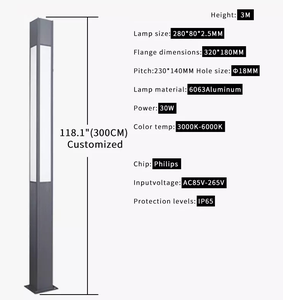 2023 Design moderne éclairage de jardin extérieur Led à haute luminosité 2.5m 3 m 3.5m réverbère pour éclairage de décoration de rue - Product Image 2