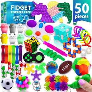2023 Ensemble de jouets Fidget Bean Spinner en silicone, plastique et mousse, anti-stress, éducatifs, pour enfants, calendrier de l'Avent, Popit, sensoriels, Huggi Wuggi - Product Image 1