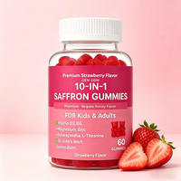 Gummies au Safran 10-en-1 Marque Blanche avec Ashwagandha, L-Théanine, Magnésium et Zinc pour l'Équilibre Hormonal et l'Humeur des Adultes