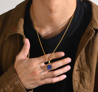 Collier pendentif pour homme en acier inoxydable 316l