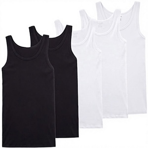 Men's Cotton <b>Tank</b> <b>Tops</b> Solid Color O-Neck Breathable Casual Vest <b>Black</b> White Gray 100% Cotton <b>Knitted</b> Plain Dyed - Product Image 3