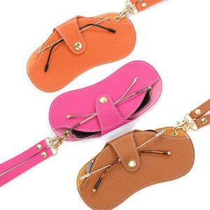 Étui à lunettes suspendu en cuir sac voyage étui à lunettes de soleil lunettes sac cadres porte-lunettes avec lanière - Product Image 2