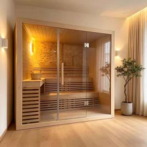 Sauna Personalizada de Madera de Hemlock con Calentador de Piedra Volcánica de 4000W para Uso Familiar y en Hoteles - Product Image 1