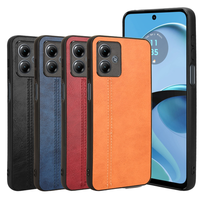 Funda Protectora de Cuero PU y TPU con Diseño de Sutura para Motorola Moto G24, G24 Power, G04S, E14, con Ranuras para Tarjetas y Protección Trasera Mate