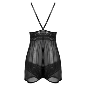 Women Lace Mesh Sleepwear <b>Nightdress</b> <b>Black</b> Smlxlxxl For Intimate Wear - Product Image 2