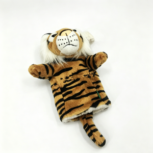 Marioneta de tigre realista personalizada, peluche de tigre con cola, marioneta de mano con estampado de tigre, marioneta de tigre rayado, marioneta de tigre esponjosa - Product Image 2