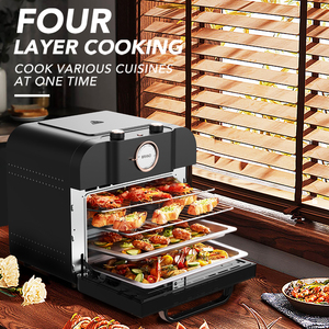 Four à friture sans huile mécanique 16L avec AMZ Prime, le meilleur four de comptoir pour la cuisson, 8 préréglages, pour griller, rôtir, faire des pizzas, des biscuits, CE GS - Product Image 3