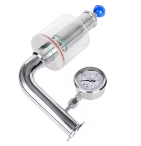 Válvula de Liberação de Ar de Aço Inoxidável Sanitário 304 316 com Manômetro - Product Image 3
