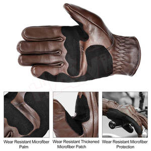 Gants de course en cuir véritable respirant Motocross Protective Outdoor Sports Gear avec motif imprimé pour la conduite de moto - Product Image 4