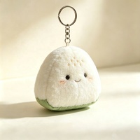 Porte-clés en peluche Coton Onigiri, design mignon de dessin animé, breloque personnalisée, cadeau promotionnel en gros