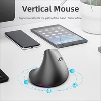 Mouse Komputer Vertikal Nirkabel Ergo Design Dual Mode 2.4GHz-BT 7 Tombol DPI Dapat Disesuaikan Baterai Isi Ulang Optik Stabil