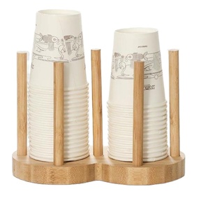 Bamboo Wooden Dish Rack Plate Drying Rack Pot Lid Holder Kitchen Cabinet Paper Cup Stand
