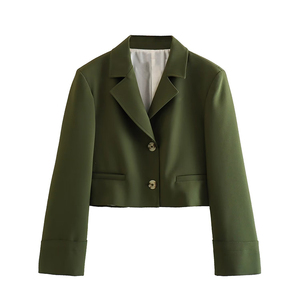 سروال قصير بليزر نسائي بأكمام ملفوفة للربيع - Product Image 4