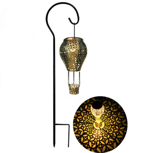 Faroles Solares con Forma de Globo Aerostático, Luces Solares Colgantes de Metal Impermeables para Exteriores, Decoración LED, Iluminación <span class=keywords><strong>Solar</strong></span> para Fiestas de Navidad - Product Image 1