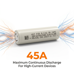Batterie Li-ion haute performance 21700 P42A 3.6V 4000mAh 45A pour applications robotiques, automatisation et alimentation industrielle - Product Image 4