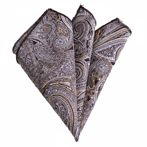 Mouchoir à col en coton à motifs châle blanc marron - Product Image 2