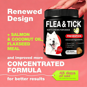 OEM/ODM – Nouvelles Friandises Tendres <span class=keywords><strong>Anti</strong></span>-<span class=keywords><strong>Puces</strong></span> pour Chiens <span class=keywords><strong>et</strong></span> Chats avec Huile de Poisson pour le Soutien Immunitaire - Product Image 4