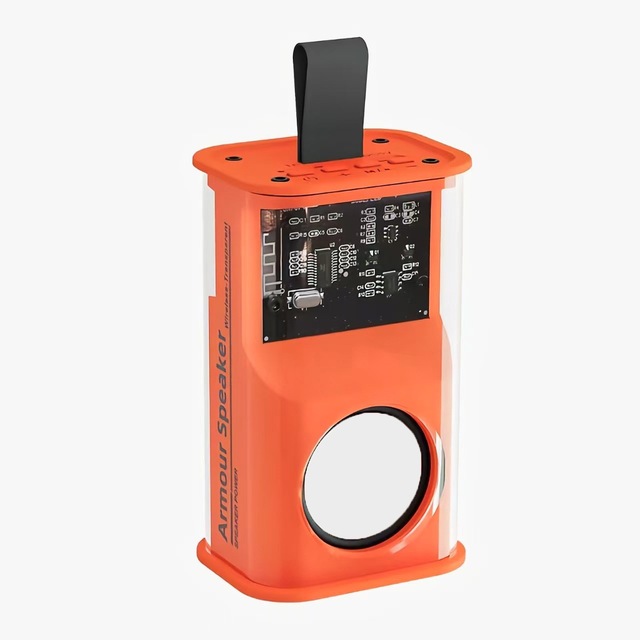 Transparent Mecha-Style for 5.3 Speaker Wireless Mini Boombox High-Volume 5W Output Portable Breathing-Effect Ambient