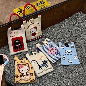 Graziosa Borsa a Tracolla Mini Pieghevole in Stile Giapponese e Coreano, Morbida, Resistente, Leggera, Lavorata a Maglia, Portatile, per Telefono, Estiva - Product Image 3