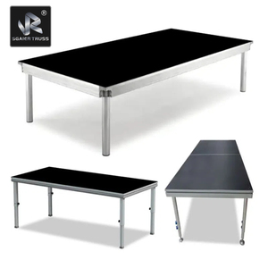 Plateforme de scène DJ portable 4x4 pieds, forme carrée, en alliage d'aluminium et contreplaqué, structure de scène pour événements extérieurs et concerts - Product Image 6