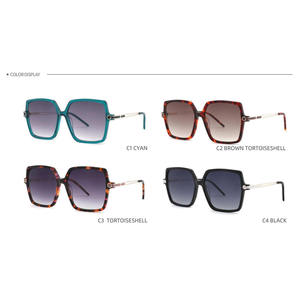 2025 occhiali da sole geometrici polarizzati Full-Frame in metallo con struttura in acetato di design di ultima moda - Product Image 3