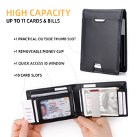 Portefeuille minimaliste RFID avec LOGO personnalisé Portefeuille mince en cuir pour homme avec pince à billets Portefeuille de voyage pour homme