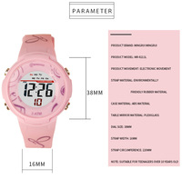 Montre numérique pour enfants MINGRUI pour filles, 38 mm, imprimé doodle mignon, montre électronique pour enfants, rétroéclairage LED, chronomètre, caoutchouc, OEM