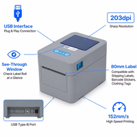 Impresora de Etiquetas para Almacén Gprinter GP-3128D, Impresora Térmica de Etiquetas de Códigos de Barras de 80 mm, USB, 203 dpi, 152 mm/s, para Logística
