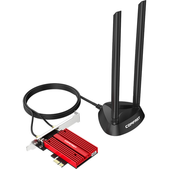 CF-AX210 Plus Tri Band 802.11ax PCI-E Network Card WiFi6E 2 in 1 Blue Tooth 5.2 5374Mbps Lan Card Wifi Adapter