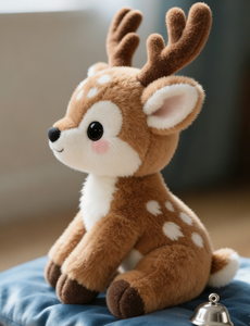 Peluche Cerf de Noël Mignon, Faon en Coton Rembourré, Idéal pour la Décoration des Fêtes, Chambre d'Enfant ou Cadeau Sous le Sapin - Product Image 5