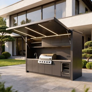Cucina BBQ Modulare da Esterno in Acciaio Inox 304, Assemblabile Liberamente con Lavello e Frigorifero - Product Image 3