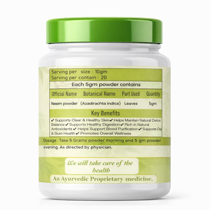 Polvo Puro de Neem, Extracto de Planta, Suplemento Herbal Natural para el Cuidado de la Piel, Inmunidad, Desintoxicación y Bienestar General con Ayurveda - Product Image 2