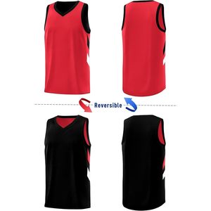 Maillot de basket-ball réversible pour hommes, col en V, chemise de sport en maille respirante, S-4XL - Product Image 2