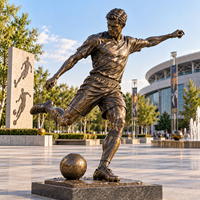 Statue de football en bronze, figurine artisanale, statue de légende du football, décoration de jardin extérieur, décoration de club sportif